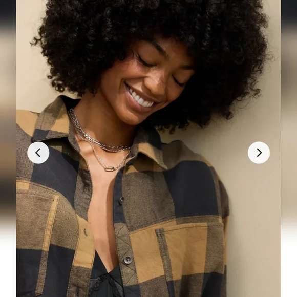 Aerie Men's Casual Plaid Shirt - Navy and Beige NWOT - Picture 8 of 8